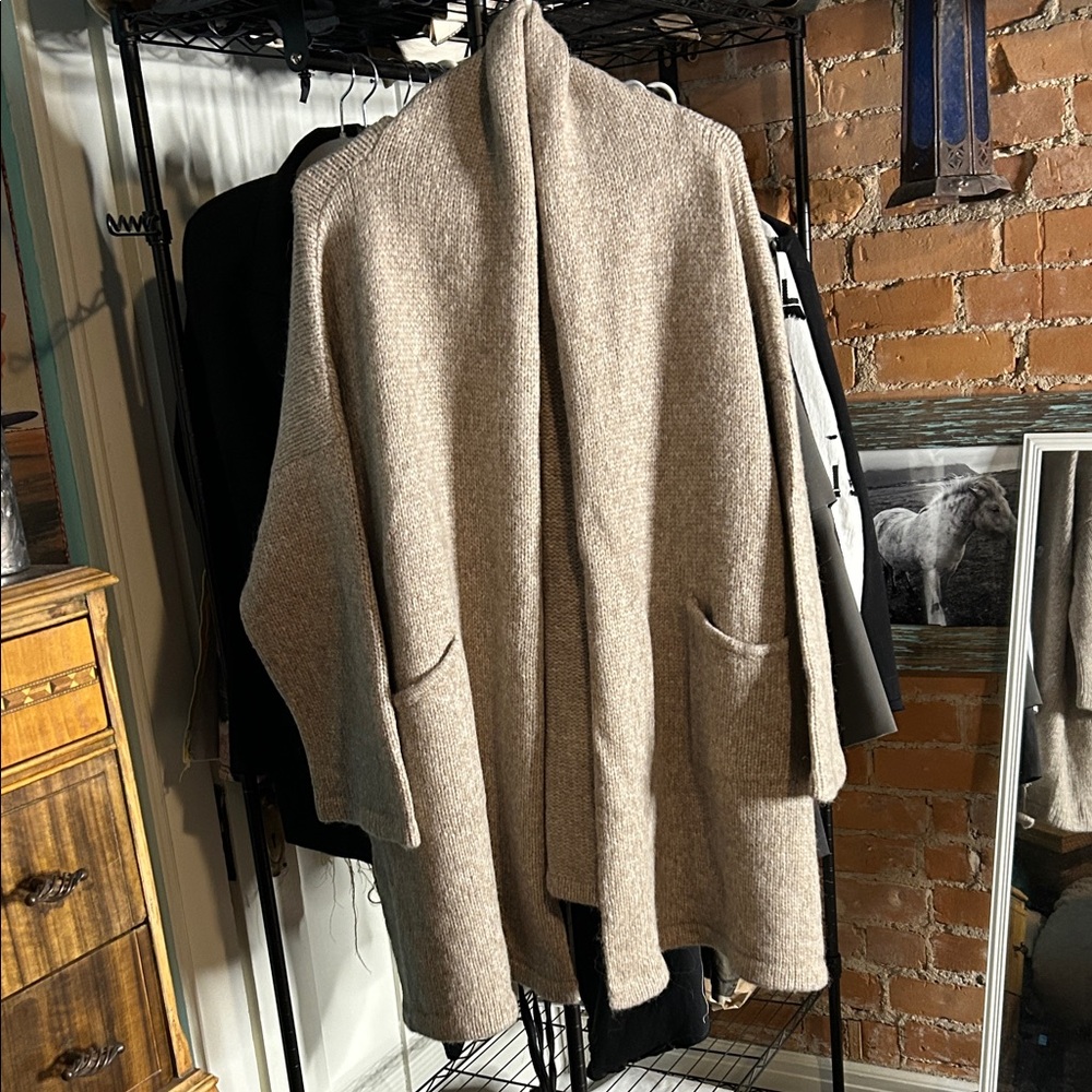 2-piece set by Atelier Delphine Open Front Cardigan and drop crotch bottoms!